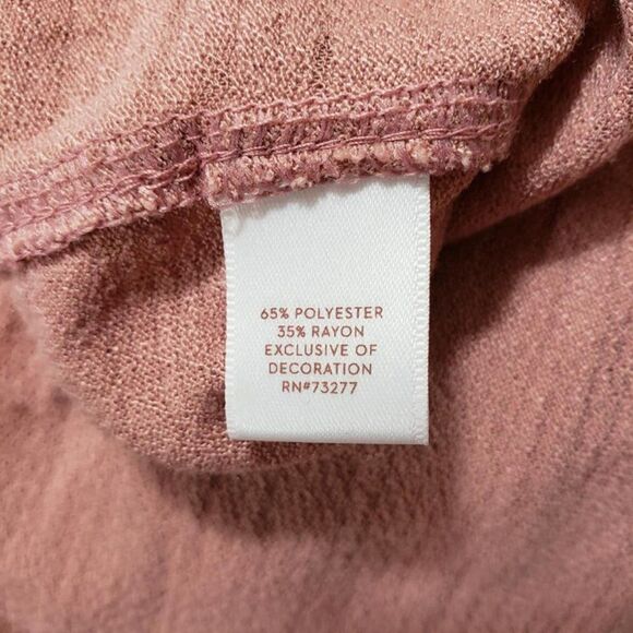 LC Lauren Conrad Blush Lace-Trim Scoop Neck Tee with Back Bow Size Small - Picture 7 of 11